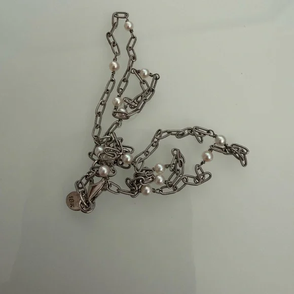 18k with gold chain with pearl - Picture 1 of 4